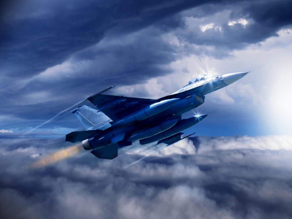 A fighter jet in flight